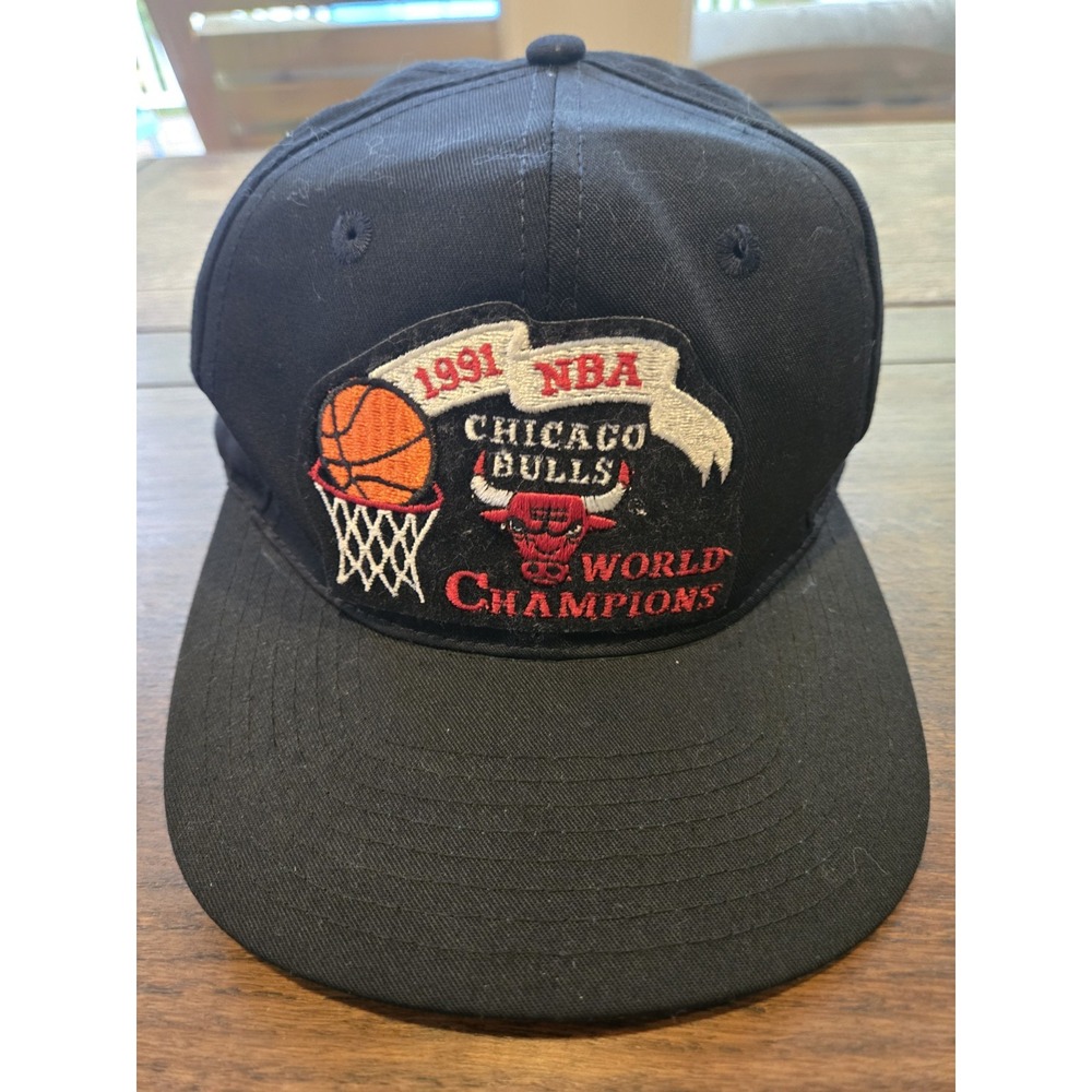 Vintage 90s Nwot Chicago‎ Bulls NBA 1991 World Champions  Snapback Hat Jordan